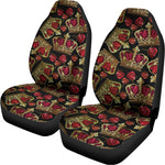 Embroidery Crown Pattern Print Universal Fit Car Seat Covers