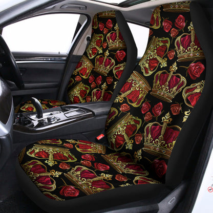 Embroidery Crown Pattern Print Universal Fit Car Seat Covers