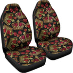 Embroidery Crown Pattern Print Universal Fit Car Seat Covers