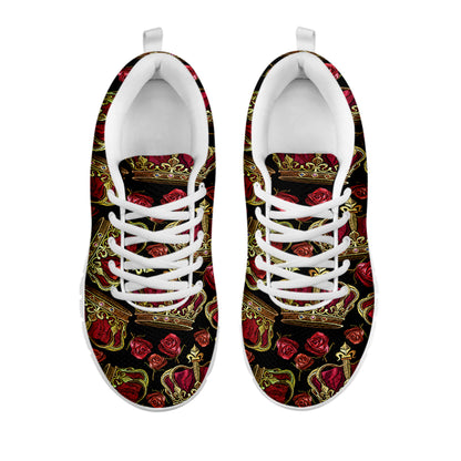 Embroidery Crown Pattern Print White Sneakers