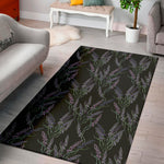 Embroidery Lavender Pattern Print Area Rug
