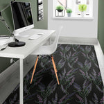 Embroidery Lavender Pattern Print Area Rug