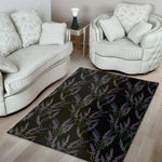 Embroidery Lavender Pattern Print Area Rug