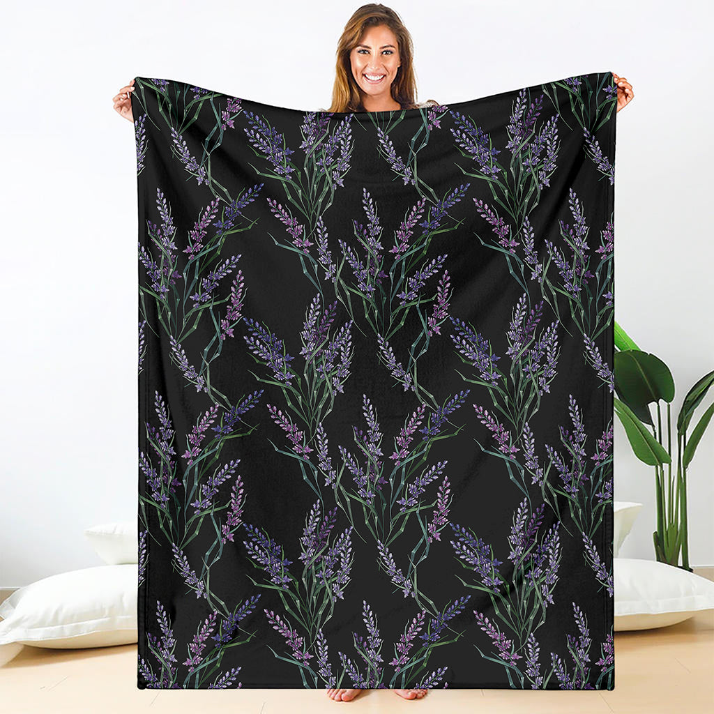 Embroidery Lavender Pattern Print Blanket