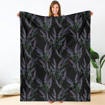 Embroidery Lavender Pattern Print Blanket
