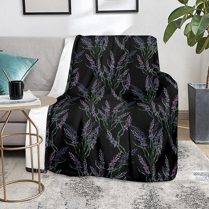 Embroidery Lavender Pattern Print Blanket