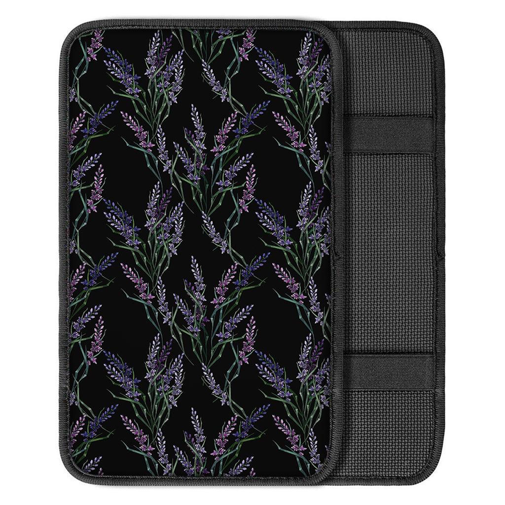 Embroidery Lavender Pattern Print Car Center Console Cover