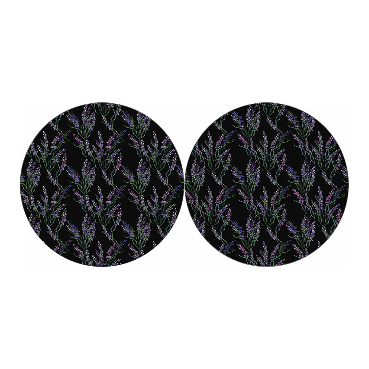 Embroidery Lavender Pattern Print Car Coasters