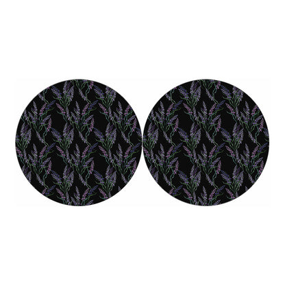 Embroidery Lavender Pattern Print Car Coasters