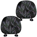 Embroidery Lavender Pattern Print Car Headrest Covers
