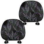 Embroidery Lavender Pattern Print Car Headrest Covers