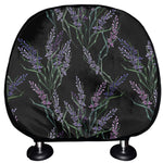 Embroidery Lavender Pattern Print Car Headrest Covers