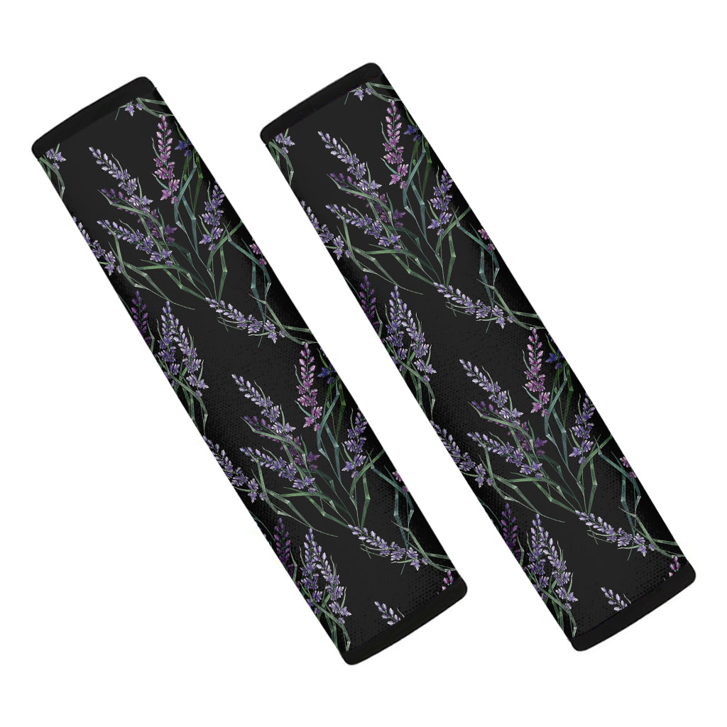 Embroidery Lavender Pattern Print Car Seat Belt Covers