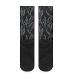 Embroidery Lavender Pattern Print Crew Socks