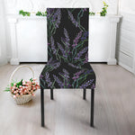 Embroidery Lavender Pattern Print Dining Chair Slipcover