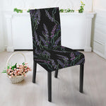 Embroidery Lavender Pattern Print Dining Chair Slipcover