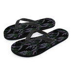 Embroidery Lavender Pattern Print Flip Flops
