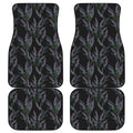 Embroidery Lavender Pattern Print Front and Back Car Floor Mats