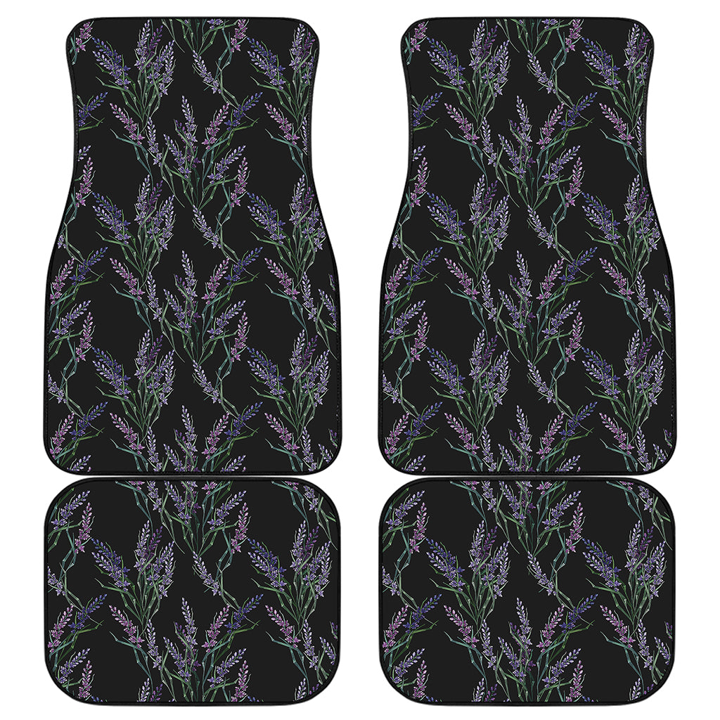 Embroidery Lavender Pattern Print Front and Back Car Floor Mats