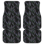 Embroidery Lavender Pattern Print Front and Back Car Floor Mats