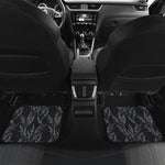 Embroidery Lavender Pattern Print Front and Back Car Floor Mats