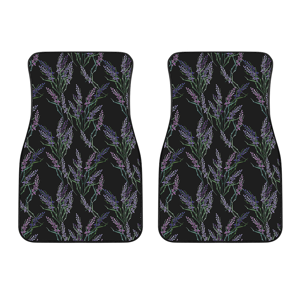 Embroidery Lavender Pattern Print Front Car Floor Mats