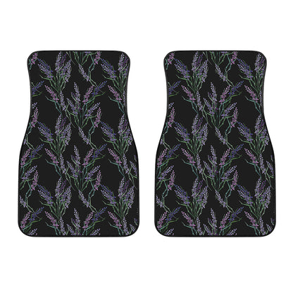 Embroidery Lavender Pattern Print Front Car Floor Mats