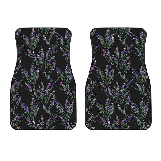 Embroidery Lavender Pattern Print Front Car Floor Mats