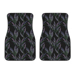 Embroidery Lavender Pattern Print Front Car Floor Mats