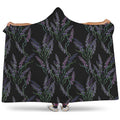 Embroidery Lavender Pattern Print Hooded Blanket
