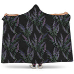 Embroidery Lavender Pattern Print Hooded Blanket