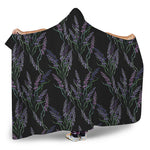 Embroidery Lavender Pattern Print Hooded Blanket