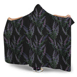 Embroidery Lavender Pattern Print Hooded Blanket