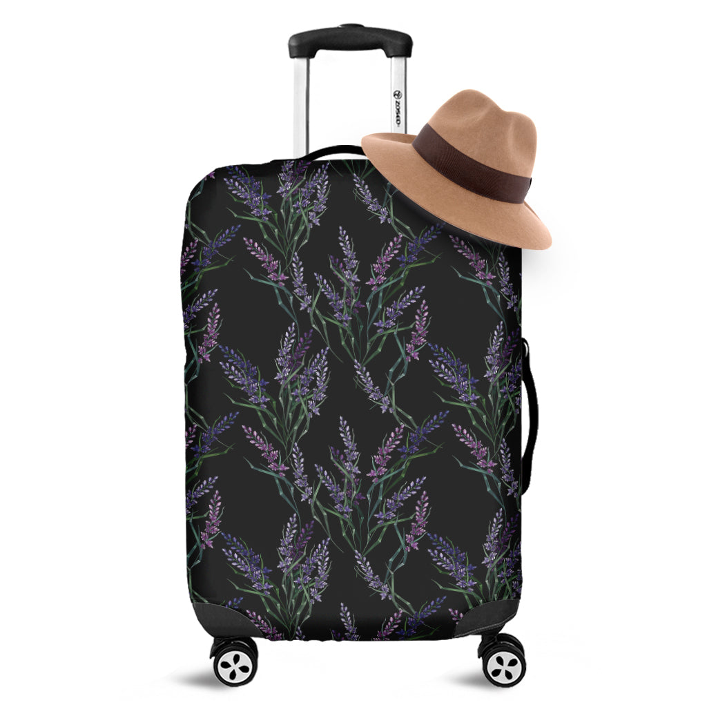Embroidery Lavender Pattern Print Luggage Cover