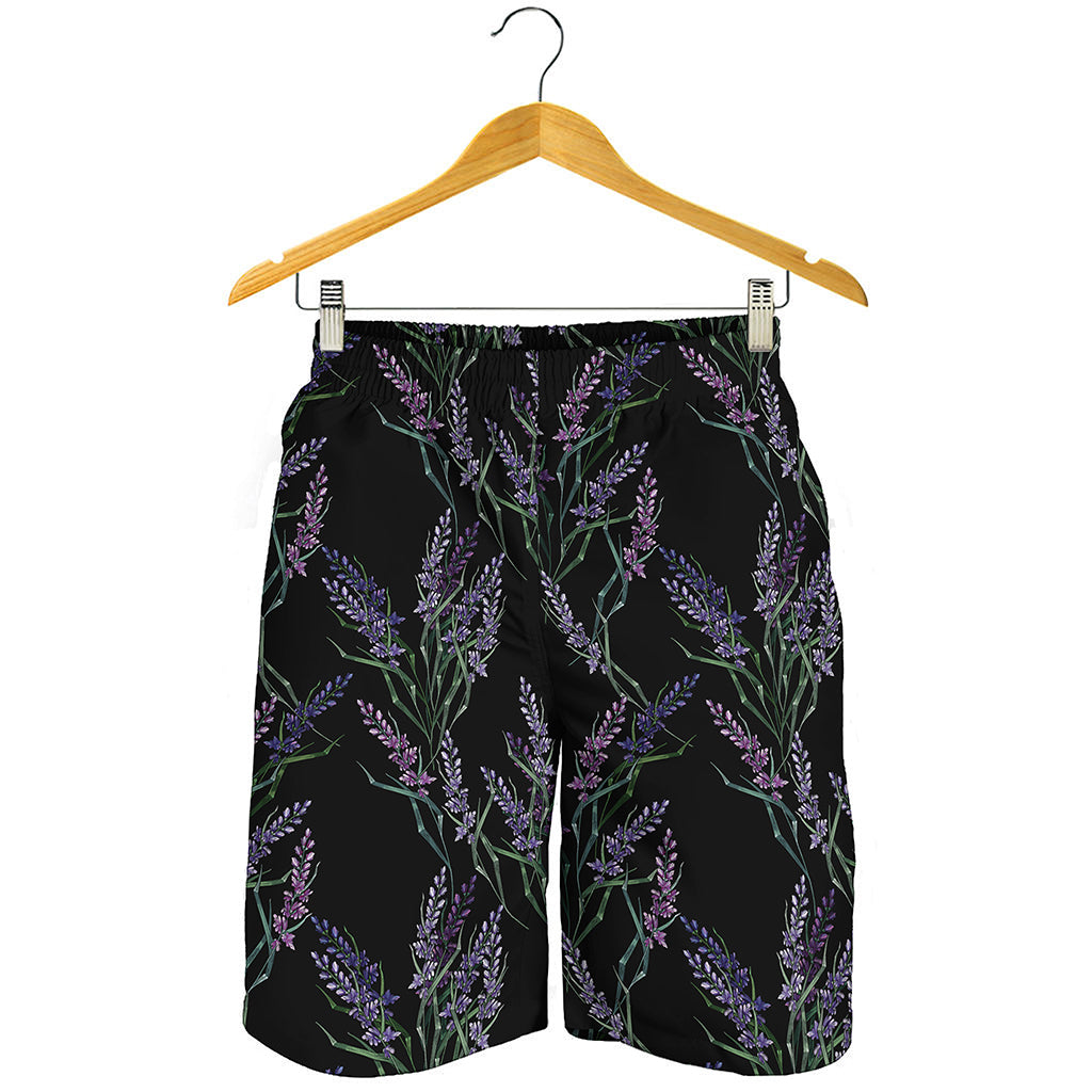 Embroidery Lavender Pattern Print Men's Shorts