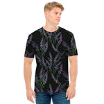 Embroidery Lavender Pattern Print Men's T-Shirt