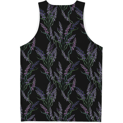 Embroidery Lavender Pattern Print Men's Tank Top