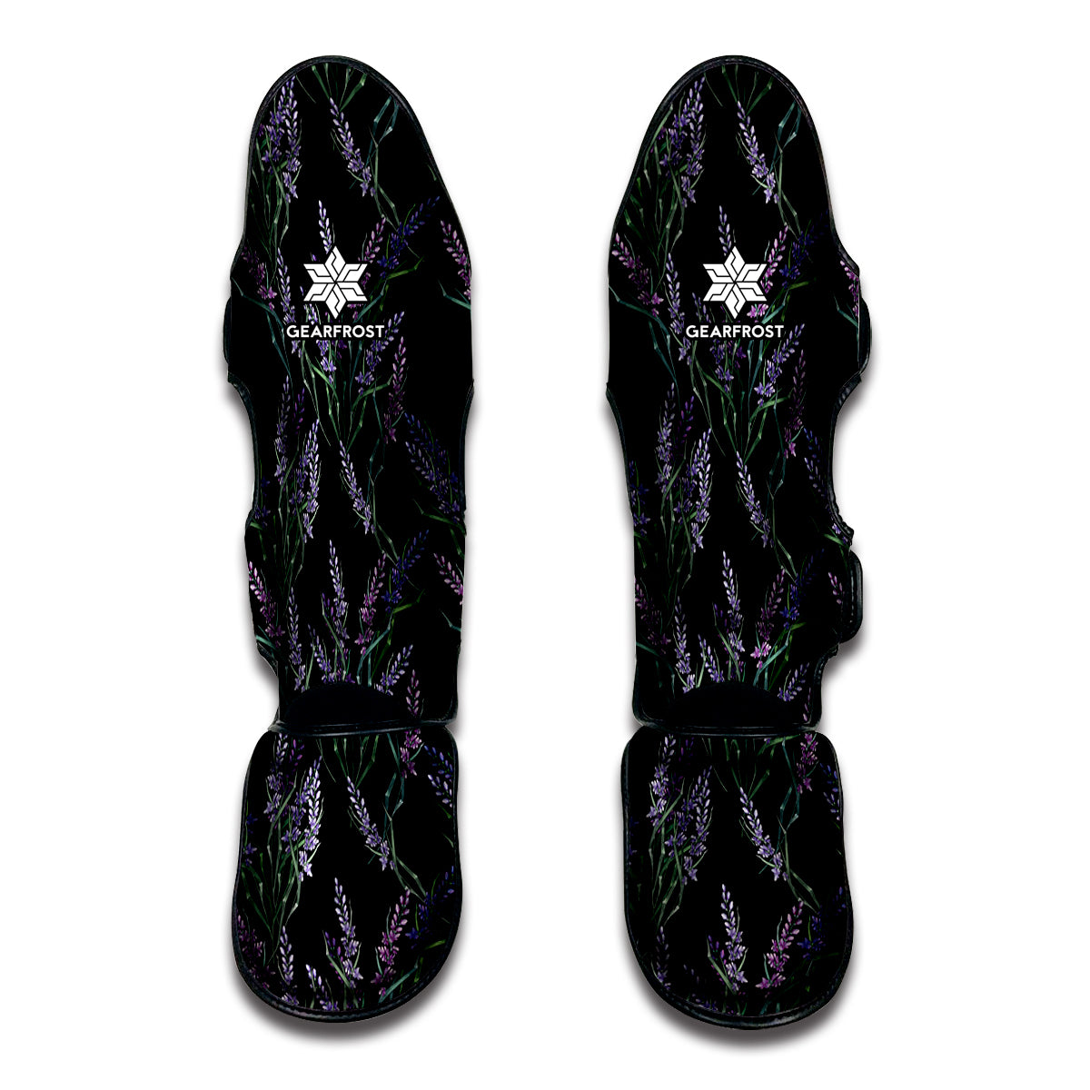 Embroidery Lavender Pattern Print Muay Thai Shin Guard