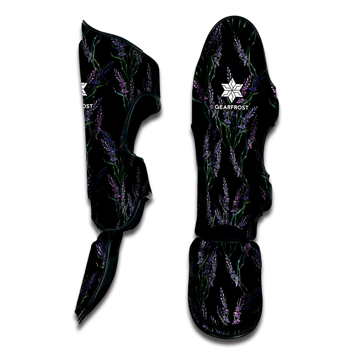 Embroidery Lavender Pattern Print Muay Thai Shin Guard