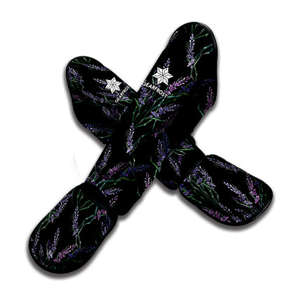 Embroidery Lavender Pattern Print Muay Thai Shin Guard