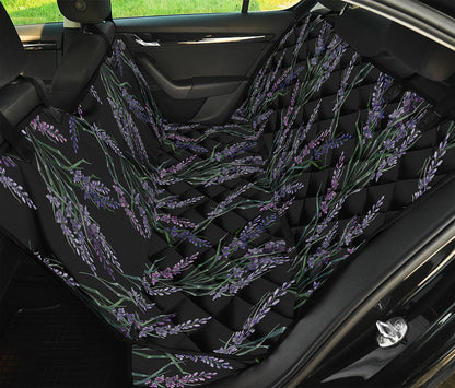 Embroidery Lavender Pattern Print Pet Car Back Seat Cover
