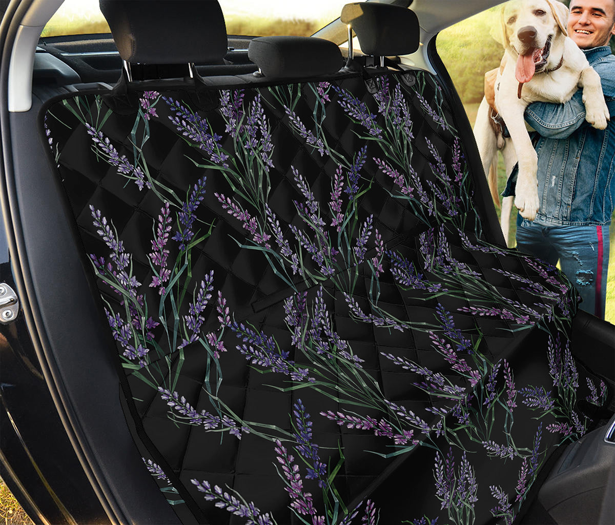 Embroidery Lavender Pattern Print Pet Car Back Seat Cover