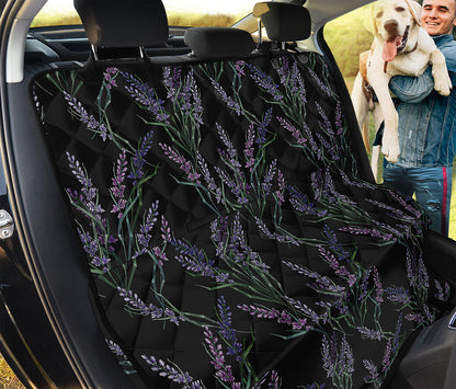 Embroidery Lavender Pattern Print Pet Car Back Seat Cover