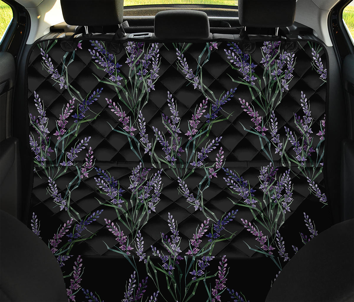 Embroidery Lavender Pattern Print Pet Car Back Seat Cover
