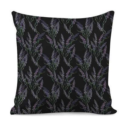 Embroidery Lavender Pattern Print Pillow Cover