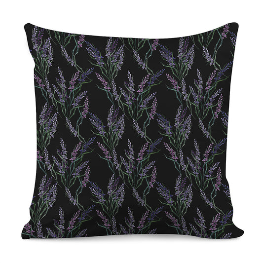 Embroidery Lavender Pattern Print Pillow Cover