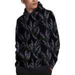 Embroidery Lavender Pattern Print Pullover Hoodie