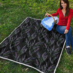 Embroidery Lavender Pattern Print Quilt