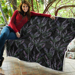 Embroidery Lavender Pattern Print Quilt