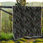 Embroidery Lavender Pattern Print Quilt